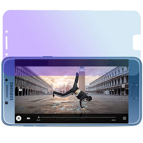 Film Protecteur d'Ecran Verre Trempe Anti-Lumiere Bleue pour Samsung Galaxy C5 Pro C5010 Bleu