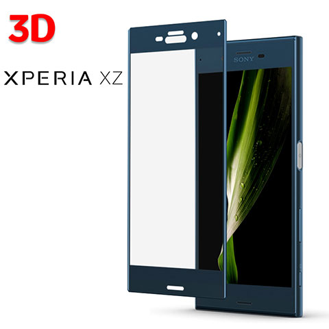Film Verre Trempe Protecteur d'Ecran 3D pour Sony Xperia XZ Bleu