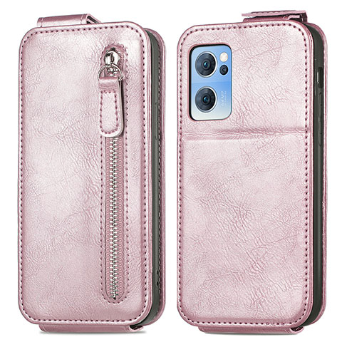 Housse Clapet Portefeuille Cuir pour Oppo Find X5 Lite 5G Or Rose