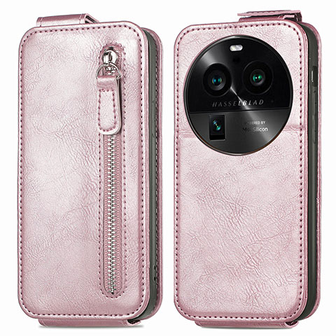 Housse Clapet Portefeuille Cuir pour Oppo Find X6 Pro 5G Or Rose