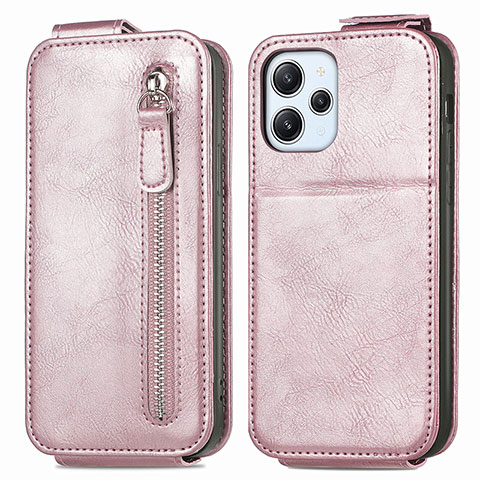 Housse Clapet Portefeuille Cuir pour Xiaomi Redmi 12 4G Or Rose