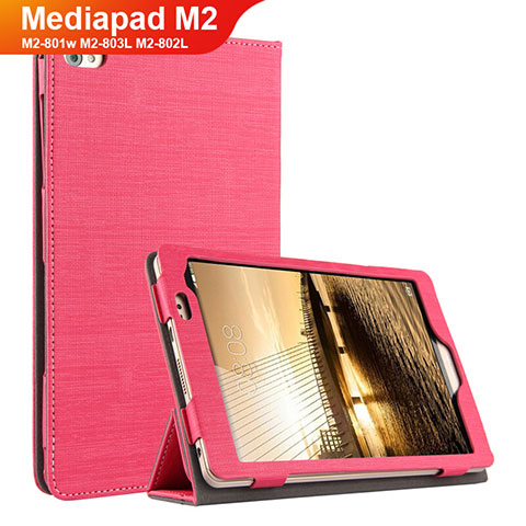 Housse Clapet Portefeuille Livre Tissu pour Huawei Mediapad M2 8 M2-801w M2-803L M2-802L Rouge