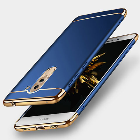 Housse Contour Luxe Metal et Plastique M02 pour Huawei Honor 6X Pro Bleu