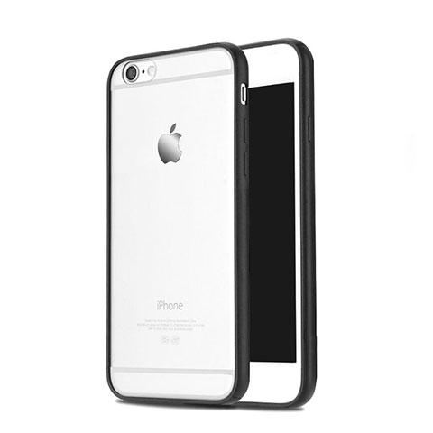 Housse Contour Silicone et Vitre Transparente Mat pour Apple iPhone 6 Plus Noir