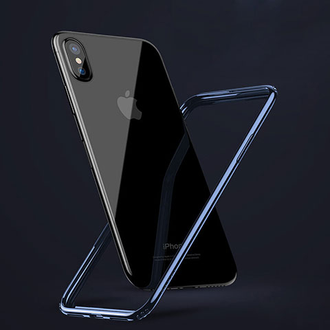 Housse Contour Silicone Gel pour Apple iPhone Xs Max Bleu