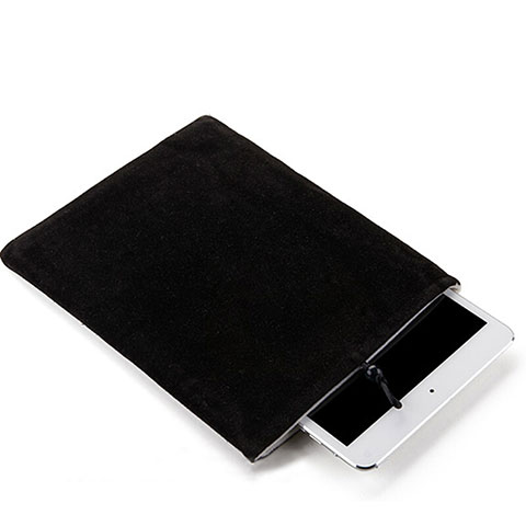 Housse Pochette Velour Tissu pour Huawei MateBook HZ-W09 Noir