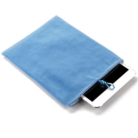 Housse Pochette Velour Tissu pour Huawei MediaPad T5 10.1 AGS2-W09 Bleu Ciel