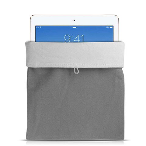 Housse Pochette Velour Tissu pour Samsung Galaxy Tab 2 10.1 P5100 P5110 Gris