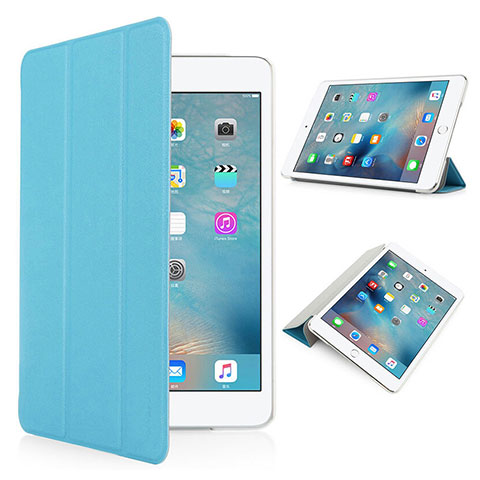 Housse Portefeuille Cuir Mat pour Apple iPad Pro 9.7 Bleu Ciel