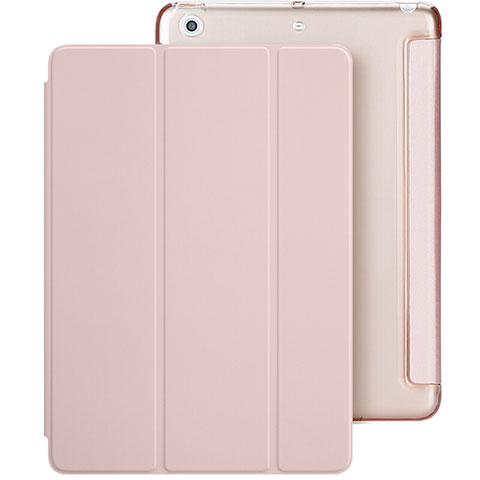 Housse Portefeuille Livre Cuir L01 pour Apple New iPad 9.7 (2018) Rose