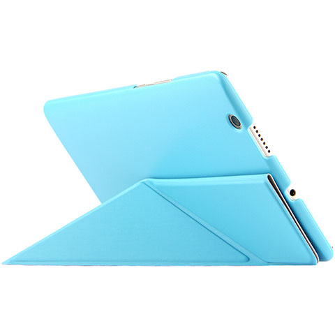 Housse Portefeuille Livre Cuir L01 pour Huawei MediaPad M3 Bleu
