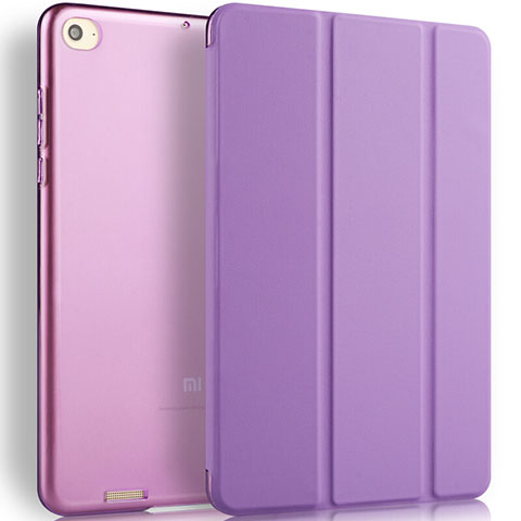 Housse Portefeuille Livre Cuir L02 pour Xiaomi Mi Pad 3 Violet