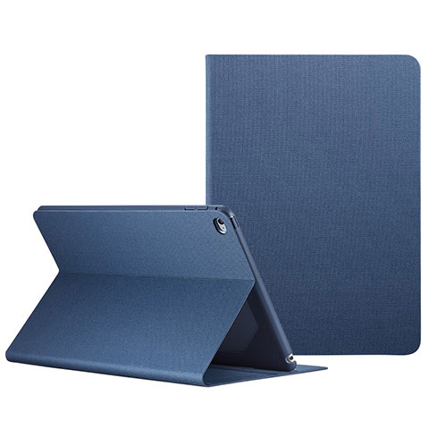 Housse Portefeuille Livre Cuir L04 pour Apple iPad Mini 4 Bleu