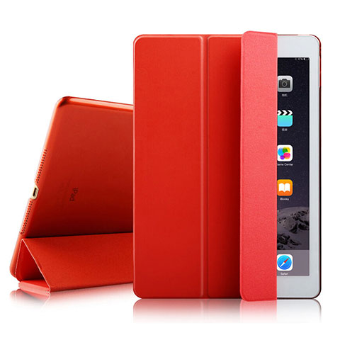 Housse Portefeuille Livre Cuir pour Apple iPad Air 2 Rouge