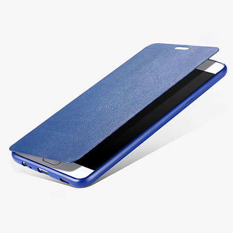 Housse Portefeuille Livre Cuir pour Samsung Galaxy C5 Pro C5010 Bleu