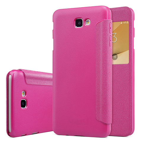 Housse Portefeuille Livre Cuir pour Samsung Galaxy On5 (2016) G570 G570F Rose Rouge