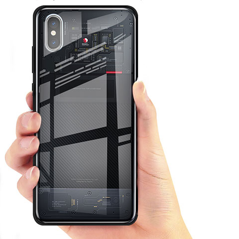 Housse Silicone Souple Miroir pour Xiaomi Mi 8 Screen Fingerprint Edition Noir