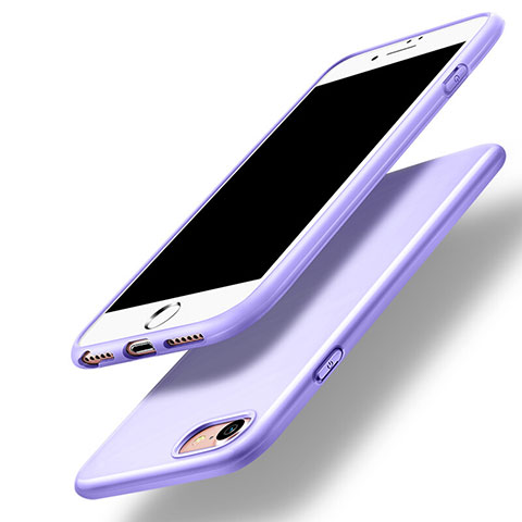 Housse Silicone TPU Souple Couleur Unie pour Apple iPhone 8 Violet