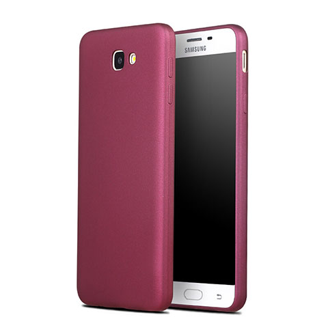 Housse Silicone TPU Souple Couleur Unie pour Samsung Galaxy J7 Prime Rouge