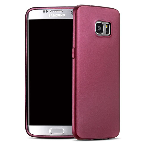 Housse Silicone TPU Souple Couleur Unie pour Samsung Galaxy S7 Edge G935F Violet