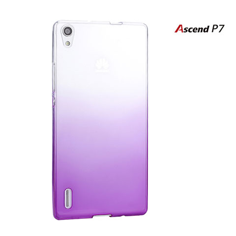 Housse Transparente Rigide Degrade pour Huawei Ascend P7 Violet