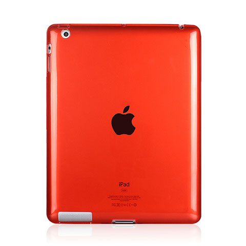 Housse Ultra Fine Silicone Souple Transparente pour Apple iPad 2 Rouge