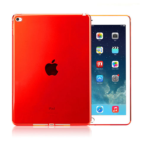 Housse Ultra Fine Silicone Souple Transparente pour Apple iPad Air 2 Rouge