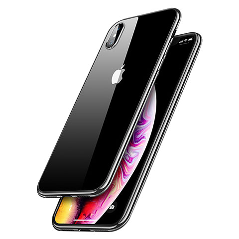 Housse Ultra Fine TPU Souple Transparente C12 pour Apple iPhone X Argent