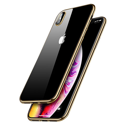 Housse Ultra Fine TPU Souple Transparente C12 pour Apple iPhone Xs Max Or