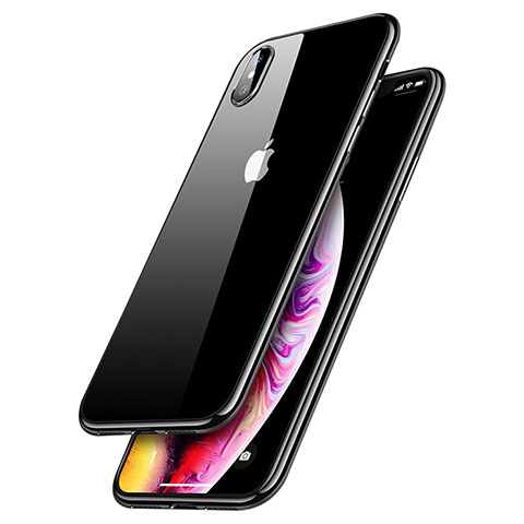 Housse Ultra Fine TPU Souple Transparente C12 pour Apple iPhone Xs Noir
