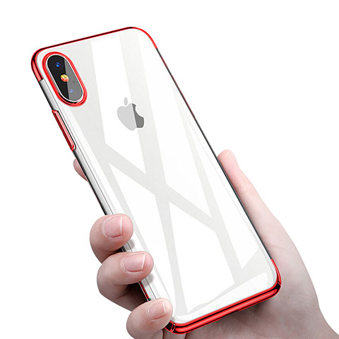 Housse Ultra Fine TPU Souple Transparente C16 pour Apple iPhone Xs Rouge