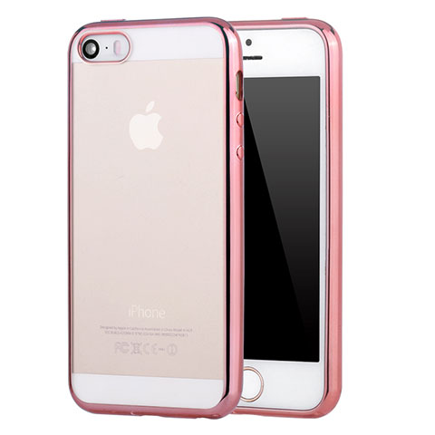Housse Ultra Fine TPU Souple Transparente H03 pour Apple iPhone 5 Rose