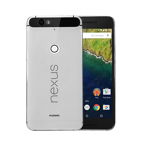 Housse Ultra Fine TPU Souple Transparente pour Google Nexus 6P Gris
