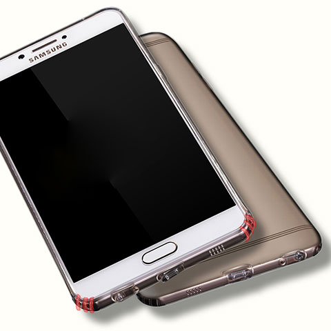 Housse Ultra Fine TPU Souple Transparente T06 pour Samsung Galaxy C7 Pro C7010 Gris