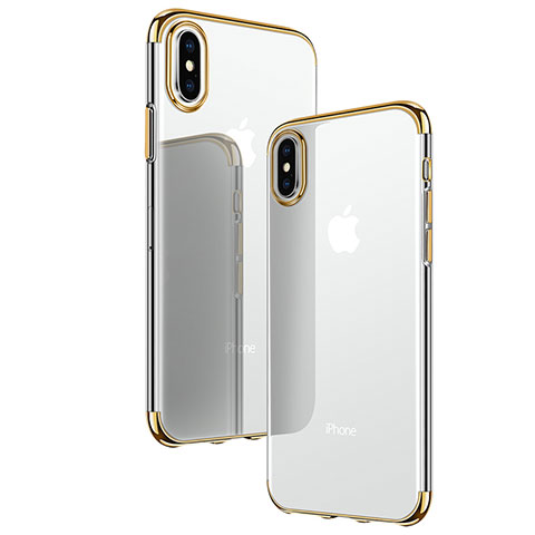Housse Ultra Fine TPU Souple Transparente T24 pour Apple iPhone Xs Or