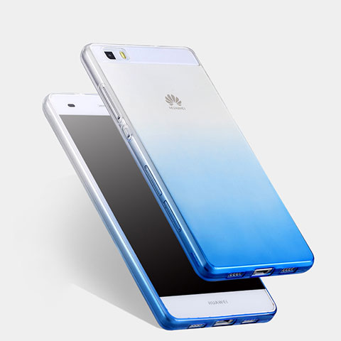 Housse Ultra Fine Transparente Souple Degrade pour Huawei P8 Lite Bleu