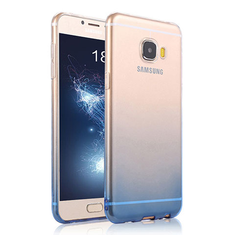Housse Ultra Fine Transparente Souple Degrade pour Samsung Galaxy C5 SM-C5000 Bleu