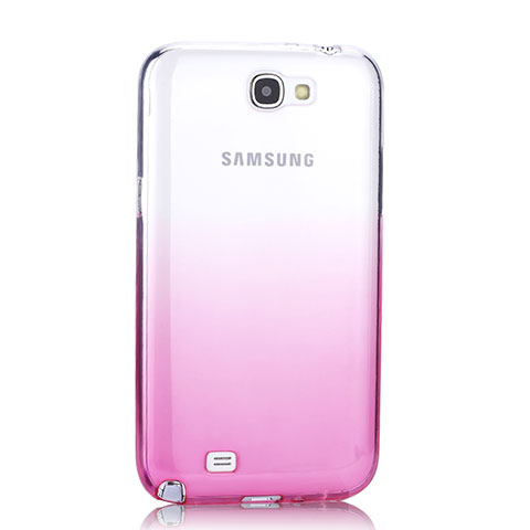 Housse Ultra Fine Transparente Souple Degrade pour Samsung Galaxy Note 2 N7100 N7105 Rose