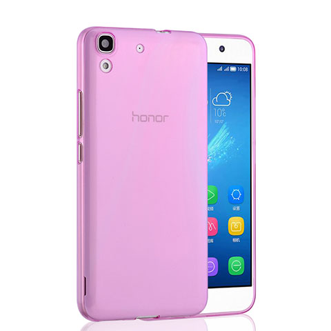 Housse Ultra Slim Silicone Souple Transparente pour Huawei Y6 Rose