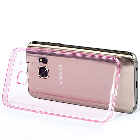 Housse Ultra Slim Silicone Souple Transparente pour Samsung Galaxy S7 G930F G930FD Rose