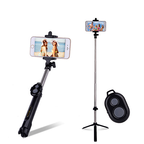 Perche de Selfie Sans Fil Bluetooth Baton de Selfie Extensible de Poche Universel S24 Noir