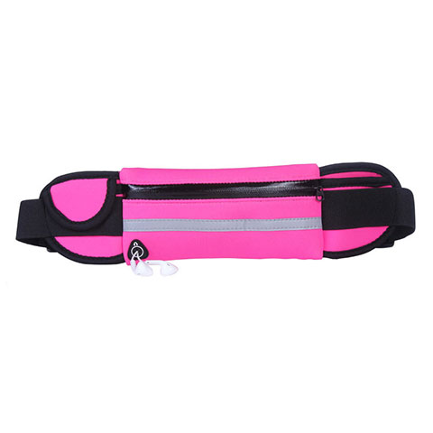 Sacs Banane Ceinture de Course Reglable Etanche Universel L05 Rose Rouge