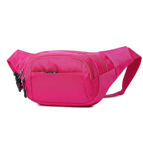 Sacs Banane Ceinture de Course Reglable Etanche Universel S12 Rose Rouge