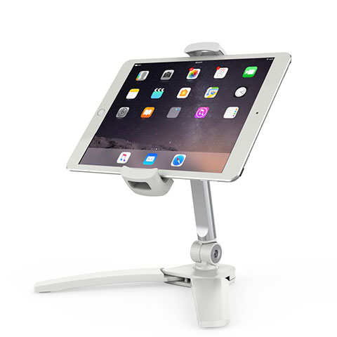 Support de Bureau Support Tablette Flexible Universel Pliable Rotatif 360 K08 pour Apple iPad 4 Blanc