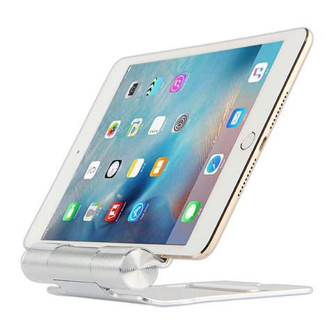 Support de Bureau Support Tablette Flexible Universel Pliable Rotatif 360 K14 pour Apple iPad Air 2 Argent
