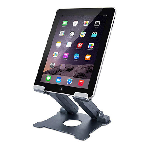 Support de Bureau Support Tablette Flexible Universel Pliable Rotatif 360 K18 pour Apple iPad 2 Gris Fonce