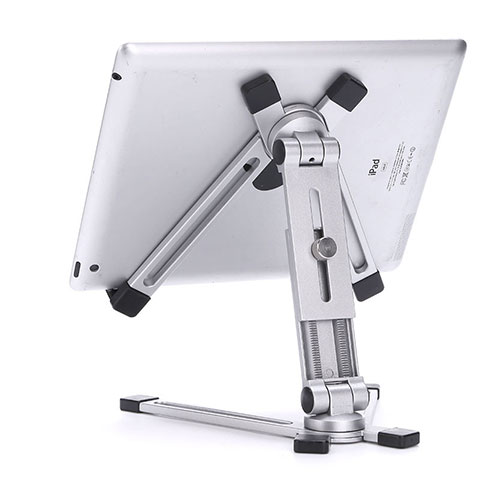 Support de Bureau Support Tablette Flexible Universel Pliable Rotatif 360 K19 pour Apple iPad Air 10.9 (2020) Argent