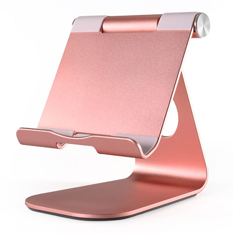 Support de Bureau Support Tablette Flexible Universel Pliable Rotatif 360 K23 pour Samsung Galaxy Tab S 10.5 LTE 4G SM-T805 T801 Or Rose