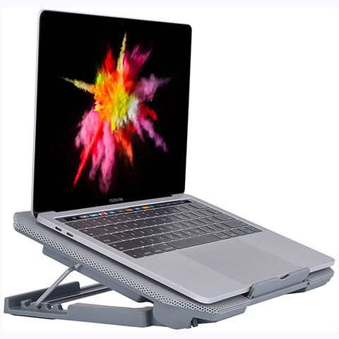 Support Ordinateur Portable Ventilateur de Refroidissement Radiateur Universel 9 Pouces a 16 Pouces M16 pour Apple MacBook 12 pouces Argent