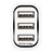 3.0A Adaptateur de Voiture Chargeur Rapide 3 USB Port Universel U07 Argent Petit